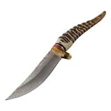 Faca Artesanal Cabo Rústico Imitando Osso Bainha De Nylon