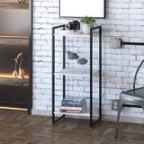 Estante Para Livros Industrial Multiuso 3 Prateleiras 104x45cm Dynamica Yescasa Snow / Preto