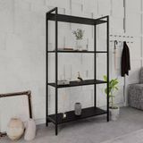 Estante para Livros Industrial Aço Multiuso 4 Prateleiras 146x80cm Active Yescasa Preto Onix