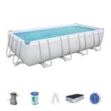 Piscina Estrutural Retangular 11532L com Escada e Filtro 220v Bestway