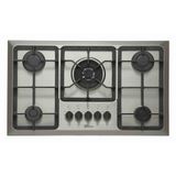 Cooktop A Gás Fischer 5 Bocas Tripla Chama Infinity Com Trempe De Ferro Fundido Mesa Inox 23678-5412 Bivolt