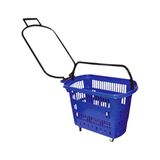 Cesto Plastico Para Compras Com Rodas Amapa Azul 30 Litros Capacidade Ate 100kg