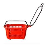 Cesta Plástica Amapá Para Compras Com Rodas 30l Vermelho Capacidade Até 100kg