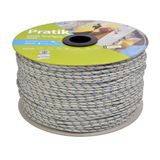 Corda Pratik Trançada Pet Branco/azul Carretel 6mm X 200m