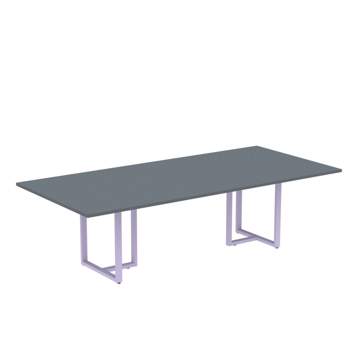 Mesa De Reunião Retangular 200x90cm Mr2000p25tub Grafito/lilas