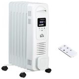 Aquecedor Eletrico A Oleo Com Termostato Ajustavel E 3 Niveis, 1500w, 110v, Homcom, Branco