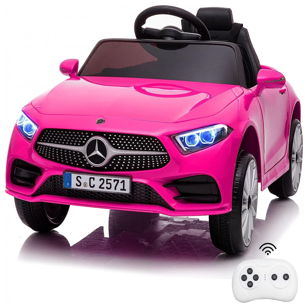 Little Brown Carro, Carrinho Eletrico 1 Assento 12v, Com Luzes De Led E Controle Remoto, Rosa