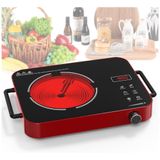 Cooktop Elétrico De Indução Portátil Com Queimador Único, 9 Níveis De Potência, Temporizador De 4h E Alças, 110v 1800w, Vbgk Id001, Vermelho