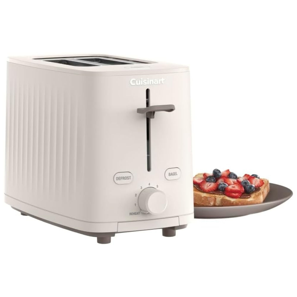 Torradeira 2 Fatias Com Bandeja De Migalhas, 7 Níveis De Tostagem, Configurações De Bagel E Descongelamento, 110v 900w, Cuisinart, Branca