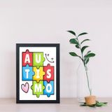 Quadro Autismo - Quebra Cabeça 45x34cm - Com Vidro