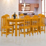 Conjunto Mesa De Jantar Madeira Maciça Safira Com 8 Lugares Cerejeira Jm Móveis