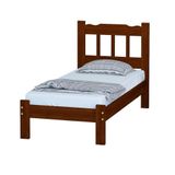 Cama Solteiro Em Madeira Maciça Castanho