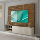 Painel De Tv Para Sala 75 Polegadas Malbec Off White Rivoli Luapa