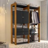 Guarda Roupa Closet Modulado Toronto Carvalho - Preto