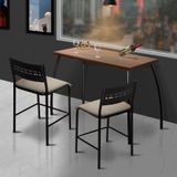 Conjunto Mesa Bistro Aço Nobre Fit Flora Assento Bege