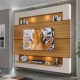 Painel Home Luapa Com Led Suspenso Para Tv Até 75 Milão Carvalho / Off White