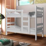 Cama Beliche Solteiro Rubi Branco Shopjm