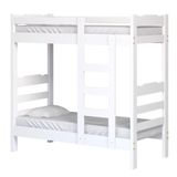 Cama Beliche Madeira Maciça Solteiro Life Branco Nemargi