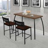 Conjunto Mesa Bistro Aço Nobre Fit Flora Assento Marrom