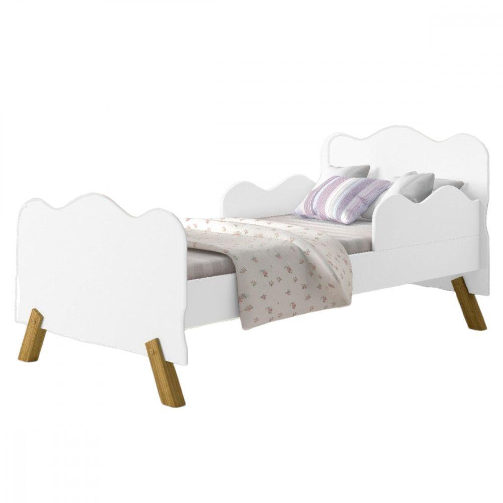 Mini Cama Infantil Angel 150x70 Branco Cambel Vj Moveis Branco