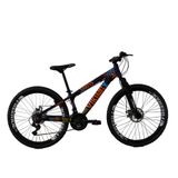 Bicicleta MTB Freeride TUFF25 Aro 26 21V Roxo Amarelo Viking