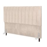 Cabeceira Estofada De Cama Casal Box 140 Cm Carolina Suede E Frame Cor:bege