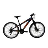 Bicicleta MTB Freeride TUFF25 Aro 26 21V Roxo Amarelo Viking