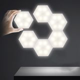 Kit 6 Luminárias Quântica Hexagonal Led Rgb Controle Remoto