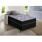 Cama Box Suiça Solteiro Com Molas Ensacadas 88x188x60 Preto