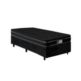 Cama Box Baú Solteiro Molas Ensacadas D28  Euro Pillow Montreal Preto 88x188x62 - Sofá Casa