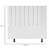 Cabeceira Cama Casal Box Queen Size 160 Cm Carolina Corino E Frame Cor:branco