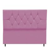 Cabeceira Estofada Cama Box Casal 140 Cm Geovana Suede Rosa