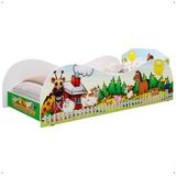 Mini Cama Infantil Animais Fazendinha Montessoriana MDF Segura Colchão Incluso Decoração Quarto Criança Menina Menino - RPM