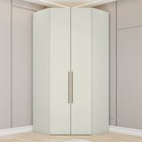 Guarda Roupa Canto Closet Modulado 2 Portas 3 Gavetas Led Predileto Henn Areia Hp