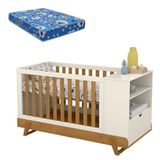 Berço Multifuncional Bkids Off White Freijó Eco Wood Com Colchão Ortobom - Matic