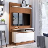 Estante Home Para Tv Até 50 Polegadas Compacto Freijó Off White Fit Imcal