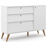 Cômoda Infantil Com Porta Retro Gold Branco Soft Eco Wood - Matic