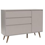 Cômoda Infantil Com Porta Retro Clean Cinza Eco Wood - Matic