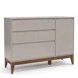 Cômoda Infantil Nature Clean Com Porta Cinza Eco Wood - Matic