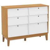 Cômoda 6 Gavetas Unique Freijó Branco Soft Eco Wood - Matic