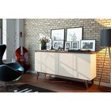 Aparador Para Sala Buffet Ambiente Classic 1.8 Off White Freijó - Imcal