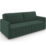 Sofá Cama Retrátil Para Sala De Estar 192cm Porthos M03 Veludo Verde Musgo - Lyam Decor