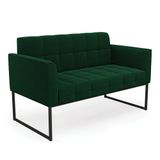Sofá Namoradeira 2 Lugares Industrial Preto Elisa Bouclê D03 - D&#39;rossi Cor Verde