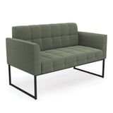 Sofá Namoradeira 2 Lugares Industrial Preto Elisa Bouclê D03 - D&#39;rossi Cor Menta