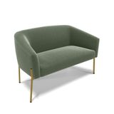 Sofá Namoradeira 2 Lugares Pé Ferro Dourado Stella Bouclê Menta D03 - D&#39;rossi