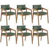 Kit 06 Cadeiras Para Sala De Jantar Estar Living Giorgia B04 Couríssimo Verde Musgo - Lyam Decor