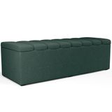 Calçadeira Recamier Baú Para Cama De Casal King Dália 195x50 Cm W01 Linho Verde Musgo - Lyam