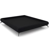 Cama Casal King Base Box Pés De Ferro Estilo Industrial 210cm Otto P05 Veludo Preto- Lyam Decor