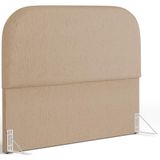 Cabeceira Cama Box Queen 160cm Orgânica Lanna W01 Linho Bege Escuro - Lyam Decor