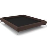 Cama Casal Base Box Pés De Ferro Estilo Industrial 156cm Otto P05 Veludo Marrom - Lyam Decor